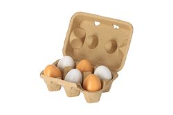 Dřevěná vajíčka v krabičce