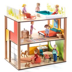Domeček pro panenky - moderní městský dům s nábytkem a doplňky