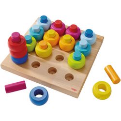 Třídící hra - barevné kroužky a kolíčky