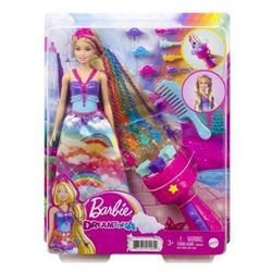 Barbie PRINCEZNA S BAREVNÝMI VLASY HERNÍ SET