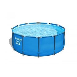 Nadzemní bazén kulatý Bestway Steel Pro MAX kartušová filtrace, schůdky, plachta, průměr 3,66m, výšk