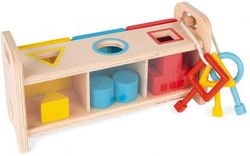 Vkládání a třídění tvarů se zámky a klíči - série Montessori