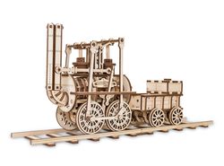 Dřevěné mechanické 3D puzzle - Lokomotiva #1
