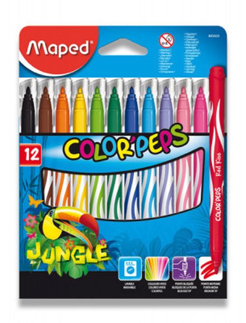Dětské fixy Maped Color´Peps Jungle - 12 barev