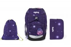 Školní set Ergobag prime Galaxy fialový 2020 - batoh + penál + sportovní pytel