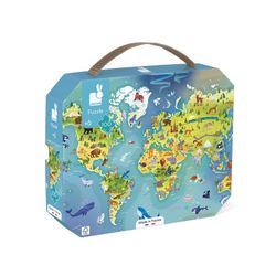 Puzzle v kufříku - Mapa světa - 100 ks