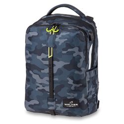 Školní batoh WALKER, Elite, Grey/Blue Camouflage