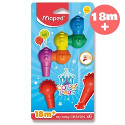Voskové pastely Maped Color'Peps Baby Crayons, 6 barev